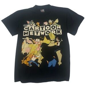 Vintage Cartoon Network All Stars T Shirt Men's Black Graphic Tee